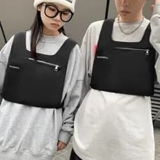 Street wear tático colete saco masculino luz estilo funcional macacão colete feminino estilo fino Hip-Hop multifuncional
