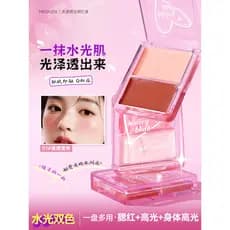 Ming Xizhi duas cores ponto duplo brilho de água Blush creme vitalidade brilho fino piscando clareamento hidratante nova