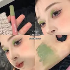 Rock Sugar Maçã Verde!Sombra verde menta monocromática líquida fosca lantejoulas peroladas diariamente inchaço Natural c