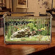 Desktop tanque de peixes pequena caixa de plástico especial criação aquário pequena tartaruga moldagem novo tipo sistema