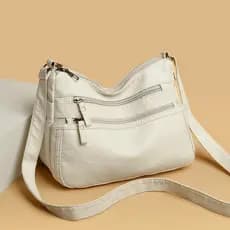Bolsa para idosos de meia-idade, bolsa mãe feminina 2025, novo estilo, bolsa mensageiro de ombro de couro macio de meia-