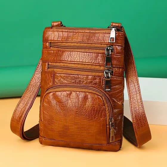 Bolsa para celular feminina 2024 novo estilo na moda All-Match couro macio Cross-corpo Mini bolsa pequena padrão de croc