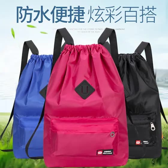 Oxford pano cordão mochila mochila grande capacidade leve mochila de viagem dobrável saco de armazenamento à prova dwate