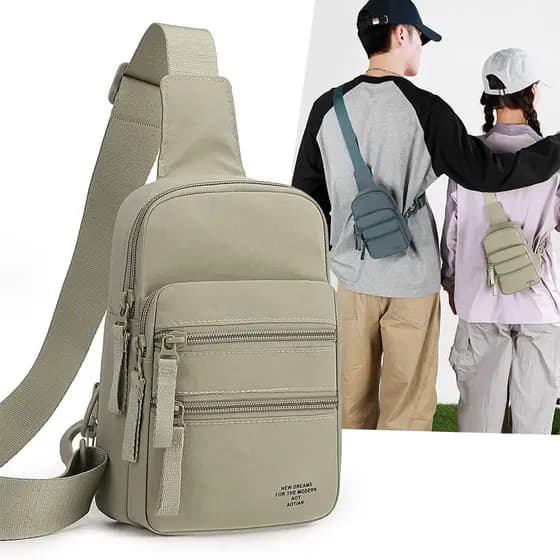 Multi-camada ao ar livre saco de peito das mulheres dos homens Casual saco do mensageiro leve esportes bolsa de ombro ve
