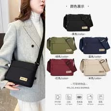 Bolsa de três camadas feminina tecido Oxford bolsa mensageiro à prova d'água bolsa de ombro feminina de grande capacidad