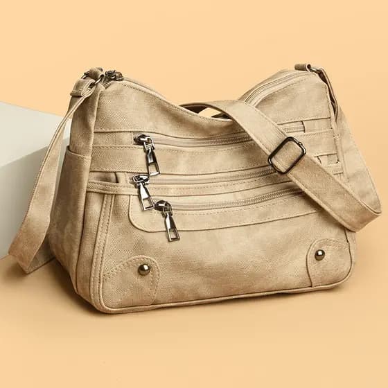 Bolsa feminina de couro macio, bolsa para mãe idosa de meia-idade, moda moderna, bolsa mensageiro de um ombro, grande ca