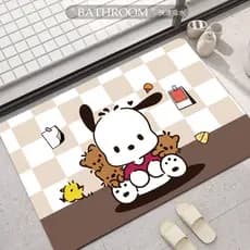 Desenhos animados Pacha cão banheiro toalete porta esteira Diatom lama absorvente almofada macia casa de secagem rápida