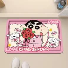 Crayon Shin-Chan banheiro diatomácea lama absorvente tapete bonito porta do banheiro Anti-deslizamento tapete dos desenh