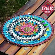 Novo estilo étnico artesanal redondo tecido almofada lavável algodão linho Tatami almofada Futon costura cadeira de jard