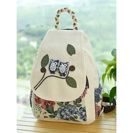 Novo estilo estilo étnico estilo chinês lona artesanal mochila de grande capacidade viagem Retro mochila tecido literári