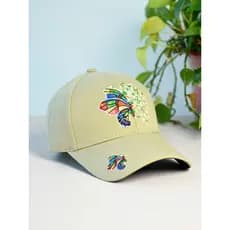 Boné de beisebol bordado borboleta na moda nacional feminino 2026 primavera verão estilo étnico boné de pico Casual All-