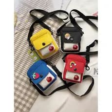 Criança mensageiro saco de lona dos desenhos animados pequeno quadrado saco estudante ombro Mini moeda bolsa Extra peque