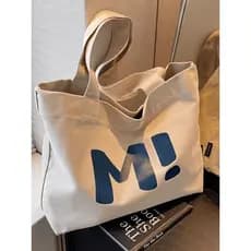 Moda saco de lona grande capacidade forte supermercado saco de compras simples All-Match 2025 novo estilo de um ombro sa