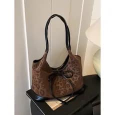 Grande capacidade axilas saco feminino 2025 novo estilo Super quente Commuter outono inverno nicho leopardo impressão de