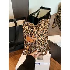Bolsa feminina com estampa de leopardo, 2025, verão, linha moderna, Super quente, bolsa de ombro, grande capacidade, Hig