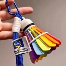 Chaveiro colorido com pingente de badminton, estilo ins de alto valor, jogador de badminton, estilo esportivo, mochila,