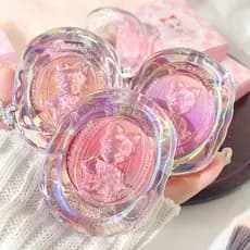 Xiaoman magia em relevo ponto duplo gradiente blush alto brilho reparação sol vermelho blush azul roxo encolhimento expa