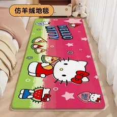 HelloKitty Hello Kitty Quarto Tapete de Cabeceira Bonito Antiderrapante Decoração de Quarto Infantil Tapete Sala de Esta