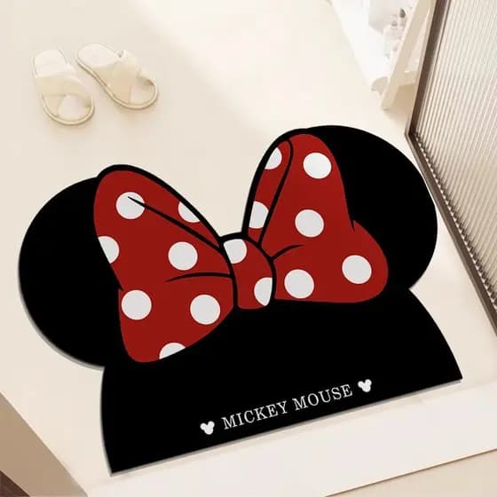 Tapete de chão absorvente do Mickey dos desenhos animados dos desenhos animados Diatom lama porta do banheiro toalete re
