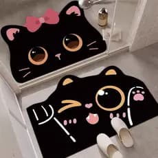 [Tempo limitado Compre um e ganhe outro] Tapetes de banheiro de desenho animado absorvem água, resistente ao desgaste, c