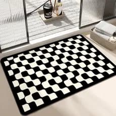 Tapete absorvente para porta de banheiro, banheiro, chuveiro, secagem rápida, almofada macia, porta de entrada simples