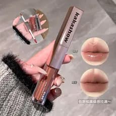 Esmalte labial de duas cabeças feminino fosco veludo batom lama Pseudo-face espelho brilho de água clareamento não-F