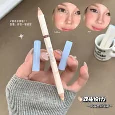 Caneta multiuso de duas cabeças de duas cores deitado bicho da seda contorno sombra iluminando criar Natural requintado