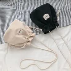 Outono inverno novo estilo coreano ins pequeno fresco veludo saco do mensageiro chique menina macio menina balde saco es