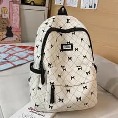 Campus novo estilo veludo arco menina mochila júnior estudante do ensino médio mochila