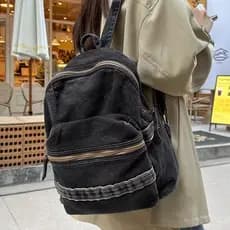 Novo estilo Denim Retro Campus júnior escola secundária estudante universitário mochila viagem ao ar livre simples lazer