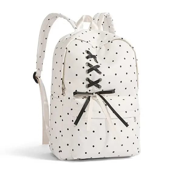 Nicho estilo cor sólida bolinhas arco grande capacidade mochila bonito menina mochila de viagem ao ar livre moda mochila