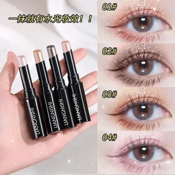 [Molde de um toque] Preguiçoso Jelly Eyeshadow Stick Água Brilhante Transparente Desenvolvimento de Cor Natural Pó Não V