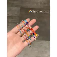 Novo estilo verão arco-íris cor ~ dopamina usar pulseira colorida ins nicho Design High-End personalidade namoradas