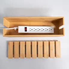 Caixa de armazenamento de madeira para mesa, escritório, desktop, cabo de dados, organizador, suporte para celular, caix