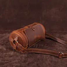 Bolsa masculina de couro de cavalo louco, primeira camada de couro mensageiro, bolsa de ombro retrô, bolsa de travesseir