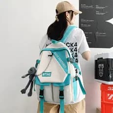 Mochila feminina estudantes universitários japonês simples mochila contraste cor rua Wear nicho estudantes do ensino méd