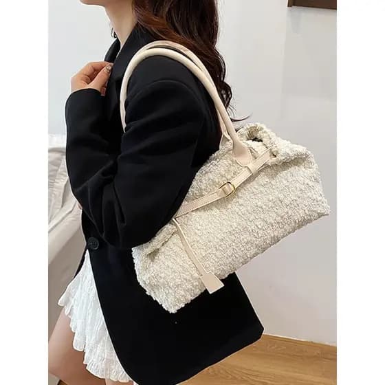 Retro All-Match saco de camurça do falso 2026 novo estilo bolsa de pelúcia de um ombro axila saco feminino moda Commuter