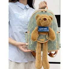 Ins bonito dos desenhos animados mochila 2025 novo estilo All-Match menina boneca mochila estudante viagem saco de escol