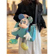 Bolsa de lona de desenho animado de grande capacidade feminina 2024 novo estilo elegante bolsa exclusiva High-End sentid