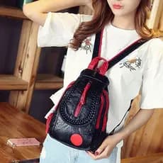 Mochila feminina versão coreana 2024 novo estilo na moda Mini senhoras saco do mensageiro lavado couro macio pequena moc