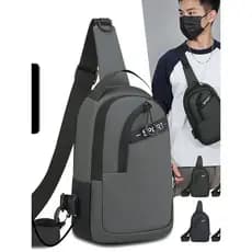 Moda leve prático preto masculino multi-compartimento saco de peito saco do mensageiro High-End bolsa de ombro multi-zíp