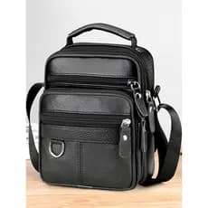Bolsa de ombro de couro genuíno bolsa masculina estilo Vertical grande tamanho pequeno bolsa masculina negócios Casual v