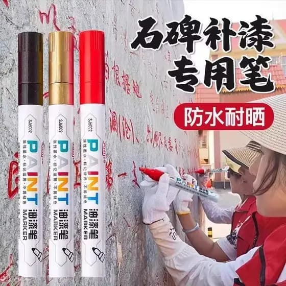 Qingming Festival Tomb Varrendo Lápide Touch-Up Paint Pen Tombstone Paint Pen Vermelho Preto À Prova D 'Água Não Desbota