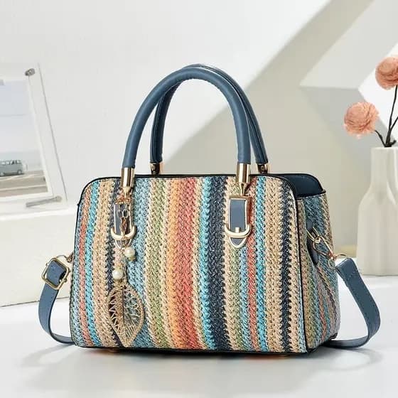 2026 novo estilo bolsa feminina mensageiro pequeno saco arco-íris tecido saco High-End bolsa de ombro do telefone móvel