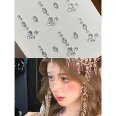 Olho fada sob os olhos adesivos de sobrancelha sob os olhos lágrima estilo ocidental princesa rosto adesivos strass danç