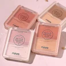 NOVO Huayang Blush tridimensional pó de alto brilho tudo-em-um placa fosco brilho Natural tridimensional