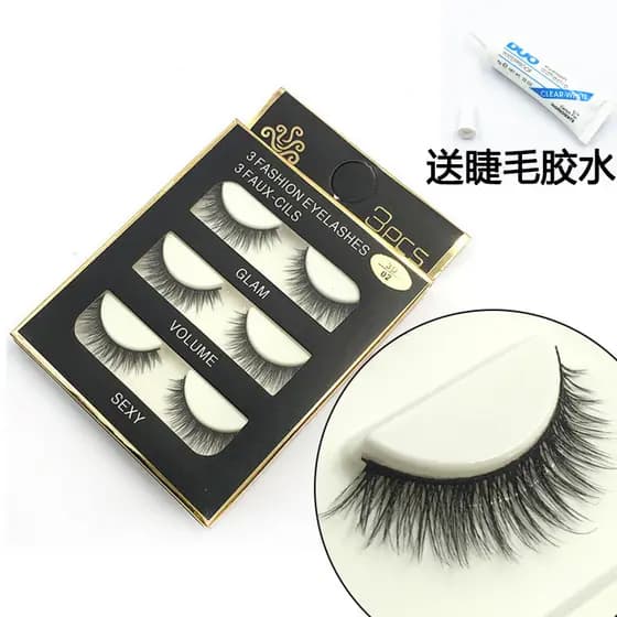 Tentação olho-encaixe cílios postiços estilo grosso Natural realista haste transparente estilo grosso fino macio ferrame