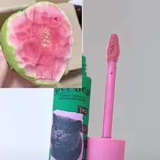 Primavera atmosfera doce goiaba cor luz rosto concurso menina estranho Melia creme labial cinza rosa batom lama labial