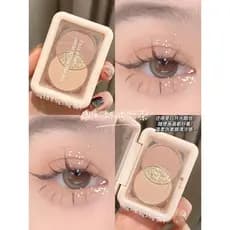 Maquiagem para olhos com água fervente branca clara!Paleta de sombras de três cores preto rosa azul nicho cor terra 2023