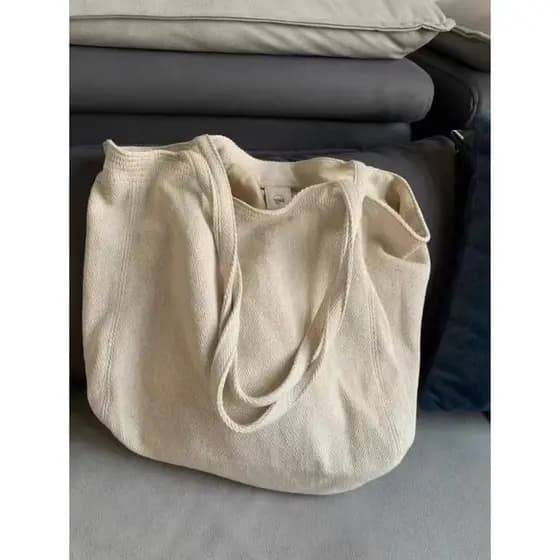 Grande capacidade versão coreana saco feminino sarja lona Commuter um ombro portátil Casual feminino saco simples pregui